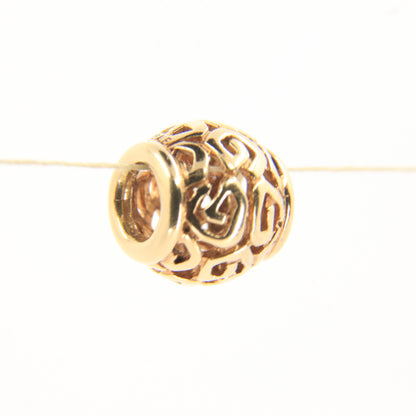 Pandora 14ct Solid Gold Bead Charm Nonthreaded Yellow Gold Bracelet Bead