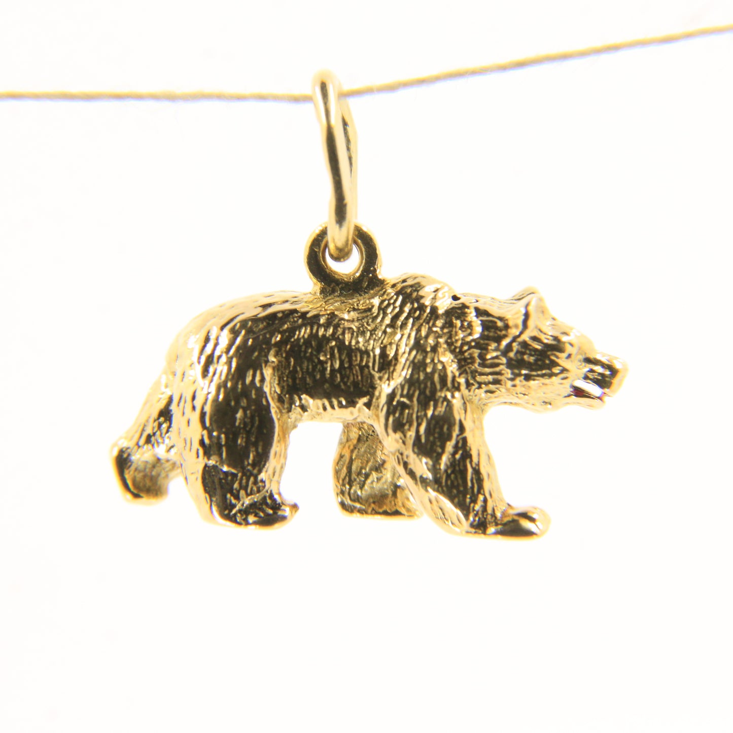 Vintage 18ct Yellow Gold Brown Bear Pendant Wildlife Animal Charm Gift