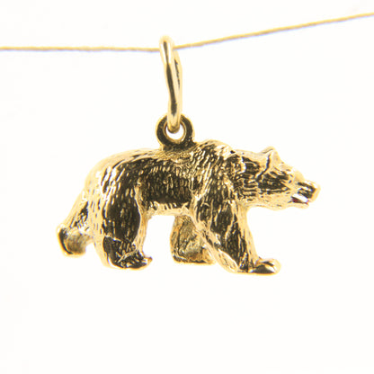 Vintage 18ct Yellow Gold Brown Bear Pendant Wildlife Animal Charm Gift