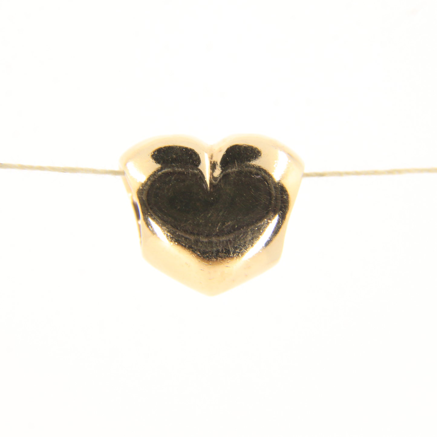 Pandora 14ct Solid Gold Heart Charm Threaded Yellow Gold Bracelet Love Bead