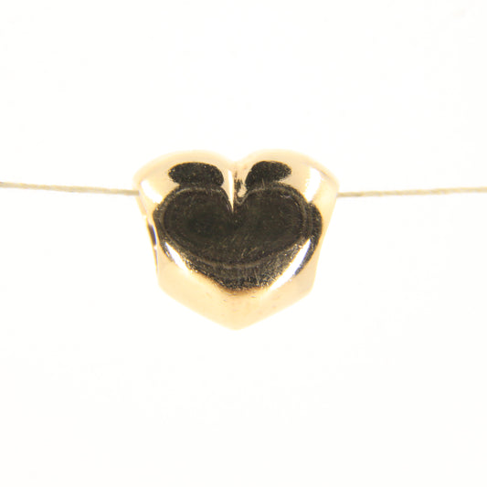 Pandora 14ct Solid Gold Heart Charm Threaded Yellow Gold Bracelet Love Bead