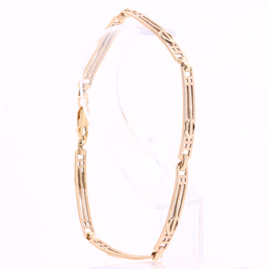 Vintage 9ct Hallmarked Rennie Mackintosh Gold Floral Bracelet 8 Inch Boxed Gift