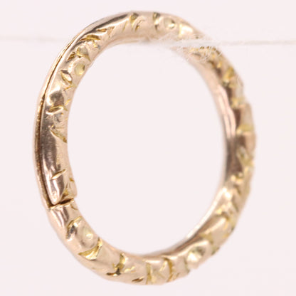 Vintage 9ct Yellow Gold Engraved Split Ring Suspension Loop Pendant Bail Finding