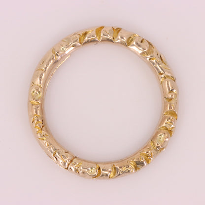 Vintage 9ct Yellow Gold Engraved Split Ring Suspension Loop Pendant Bail Finding