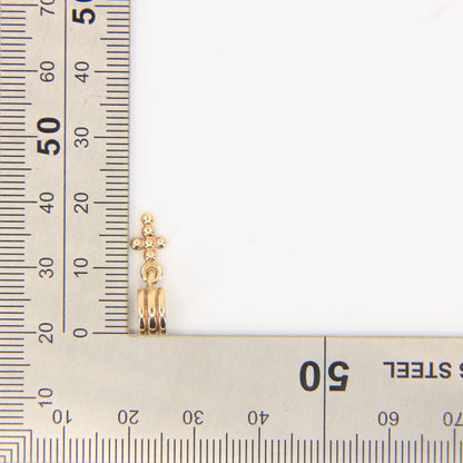 Pandora 14ct Solid Gold Hanging Cross Charm Threaded Yellow Gold Bracelet Bead