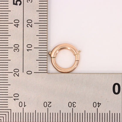 Antique 9ct Rose Gold Spring Ring Clasp Charm Holder Jewellery Finding Clip