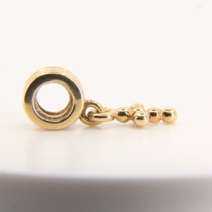 Pandora 14ct Solid Gold Hanging Cross Charm Threaded Yellow Gold Bracelet Bead