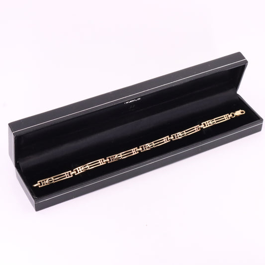 Vintage 9ct Hallmarked Rennie Mackintosh Gold Floral Bracelet 8 Inch Boxed Gift