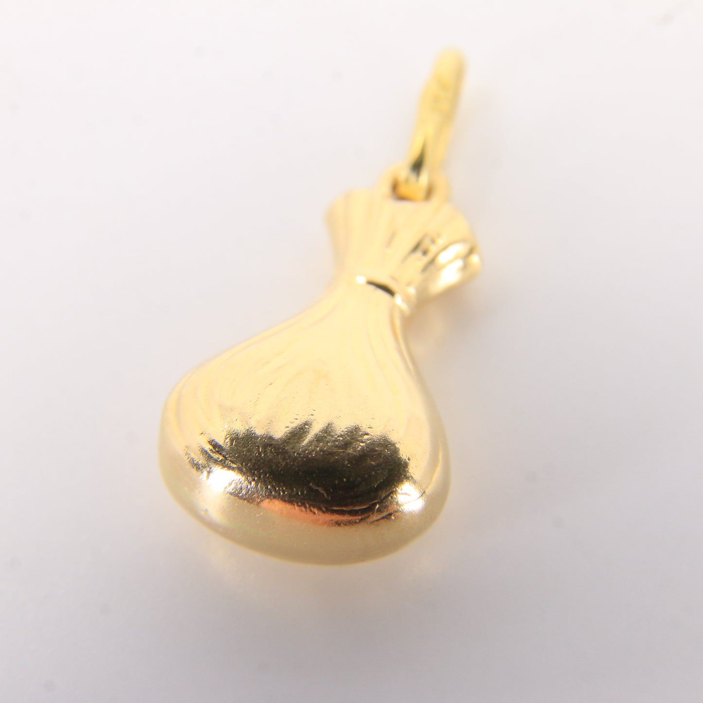 Vintage 18ct Yellow Gold Money Bag Pendant 5000 Dollar Wealth Charm Gift