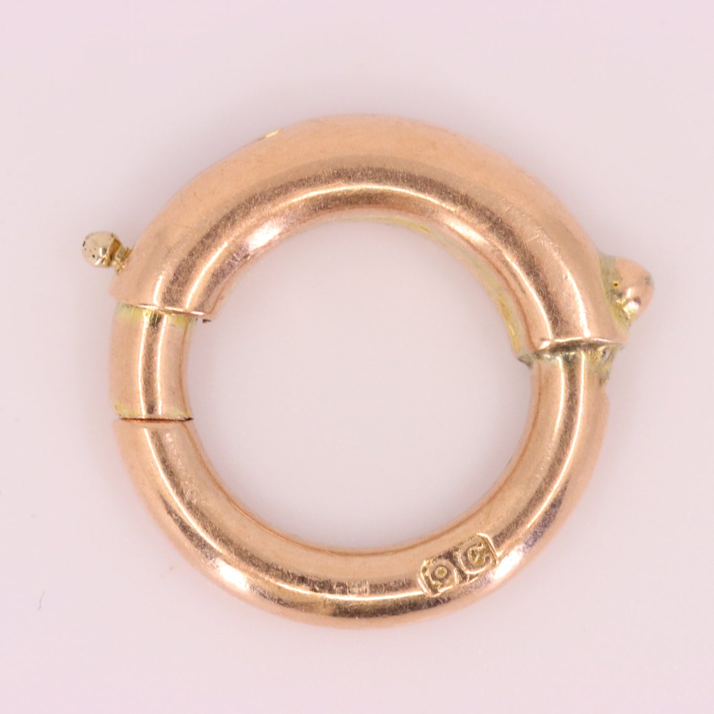 Antique 9ct Rose Gold Spring Ring Clasp Charm Holder Jewellery Finding Clip