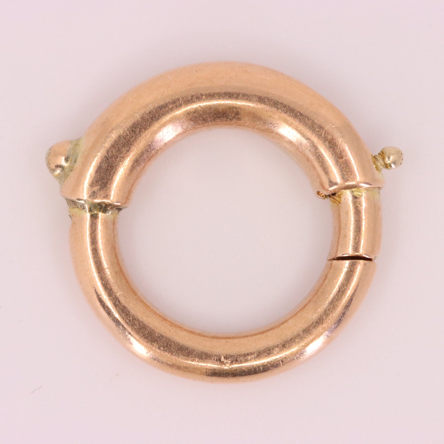 Antique 9ct Rose Gold Spring Ring Clasp Charm Holder Jewellery Finding Clip