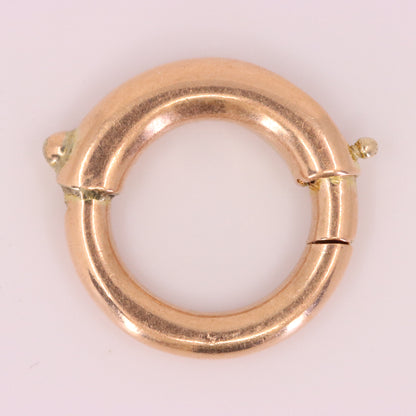 Antique 9ct Rose Gold Spring Ring Clasp Charm Holder Jewellery Finding Clip