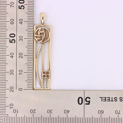 Vintage 9ct Hallmarked Gold Art Nouveau Rennie Mackintosh Pendant Boxed Gift