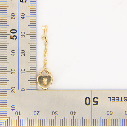 Pandora 14ct Solid Gold Heart Lock & Key Charm Threaded Yellow Gold Bracelet Bead