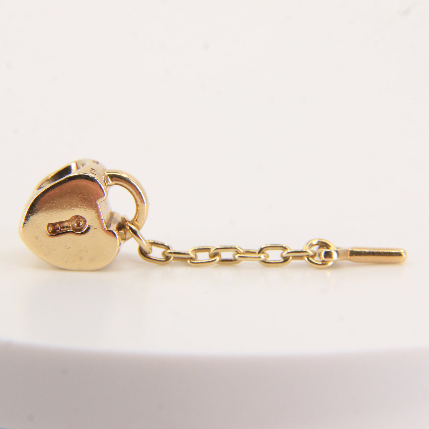 Pandora 14ct Solid Gold Heart Lock & Key Charm Threaded Yellow Gold Bracelet Bead