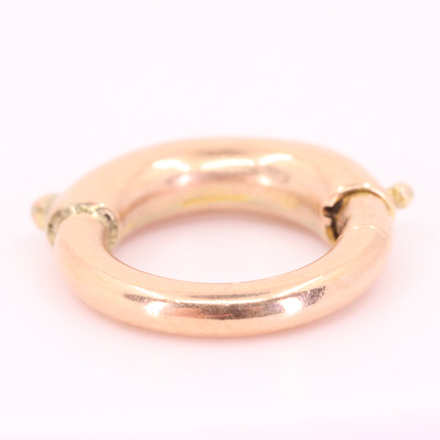 Antique 9ct Rose Gold Spring Ring Clasp Charm Holder Jewellery Finding Clip