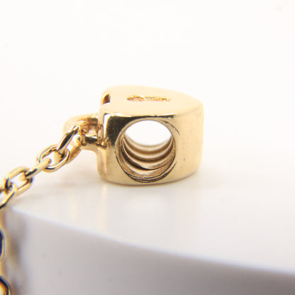 Pandora 14ct Solid Gold Heart Lock & Key Charm Threaded Yellow Gold Bracelet Bead