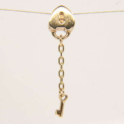 Pandora 14ct Solid Gold Heart Lock & Key Charm Threaded Yellow Gold Bracelet Bead