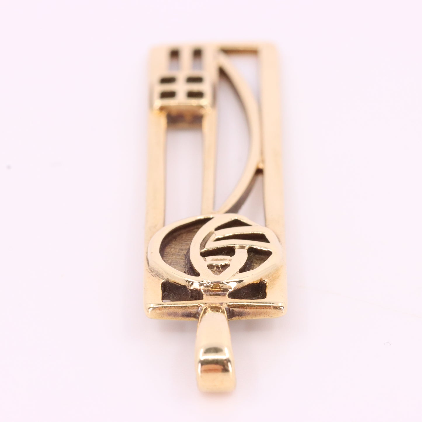 Vintage 9ct Hallmarked Gold Art Nouveau Rennie Mackintosh Pendant Boxed Gift