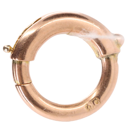 Antique 9ct Rose Gold Spring Ring Clasp Charm Holder Jewellery Finding Clip
