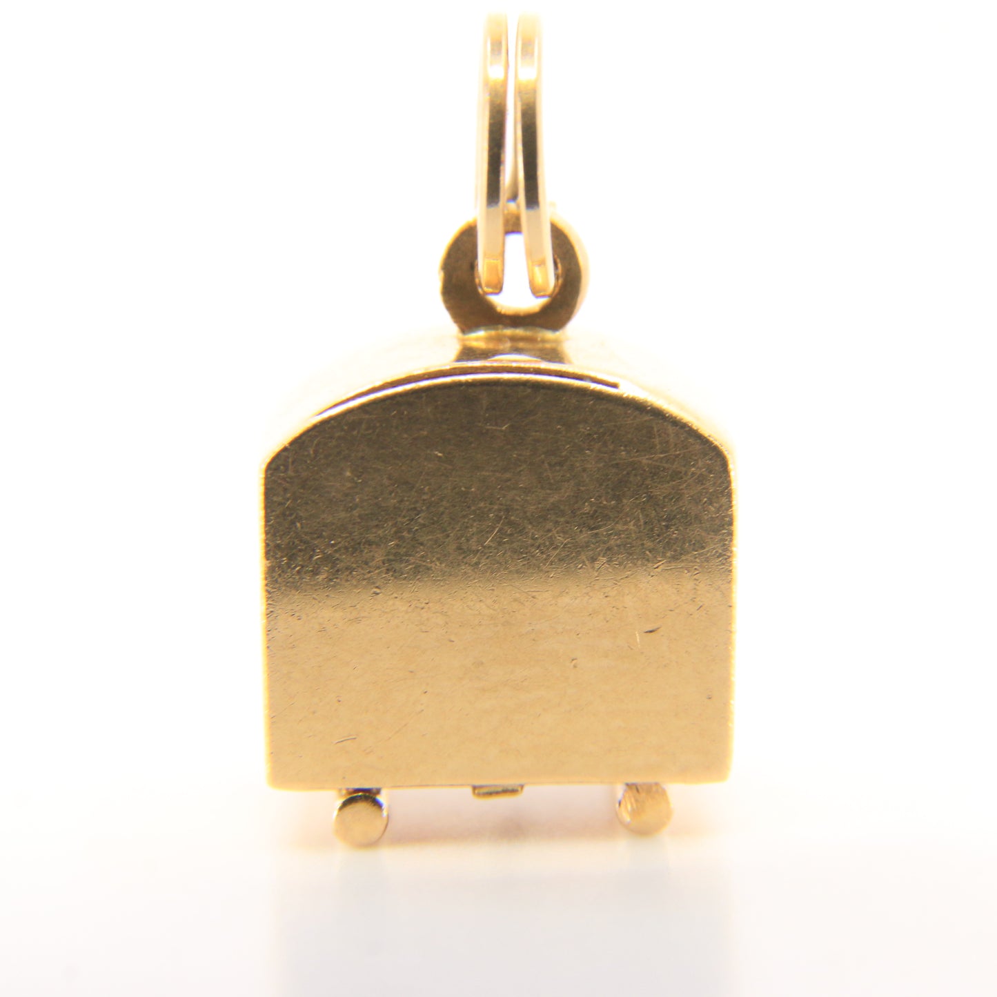 Vintage 18ct Yellow Gold Retro TV Charm Green Gem UnoAErre Pendant Collectible