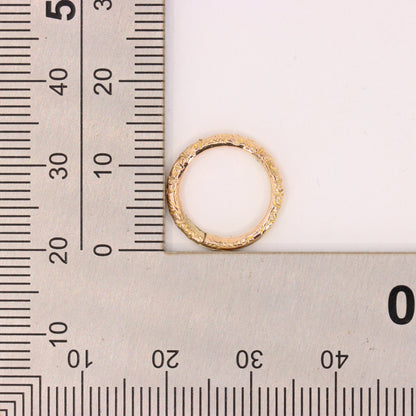 Vintage 14k Rose Gold Floral Engraved Split Ring Suspension Loop Pendant Bail