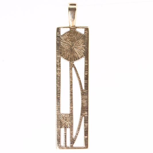 Vintage 9ct Hallmarked Gold Art Nouveau Rennie Mackintosh Pendant Boxed Gift
