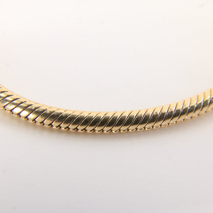Pandora 14ct Solid Gold Snake Chain Bracelet 19cm Yellow Gold Moments Collection