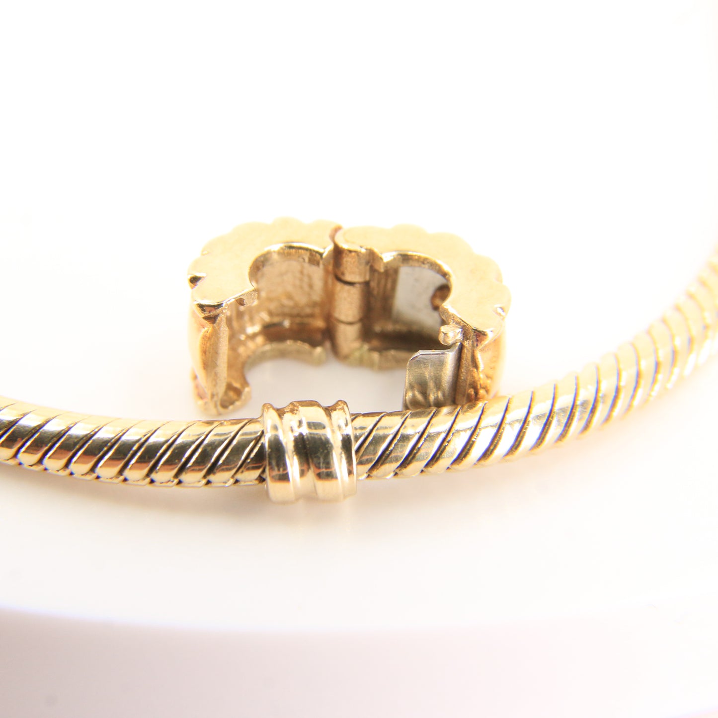Pandora 14ct Solid Gold Snake Chain Bracelet 19cm Yellow Gold Moments Collection