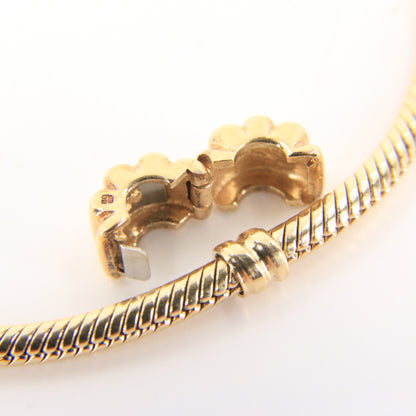 Pandora 14ct Solid Gold Snake Chain Bracelet 19cm Yellow Gold Moments Collection