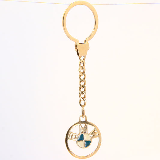 Vintage 9ct BMW Enamelled Collectors Gift Key Ring 9 Carat Solid Gold Hallmarked