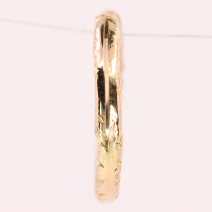 Vintage 14k Rose Gold Floral Engraved Split Ring Suspension Loop Pendant Bail