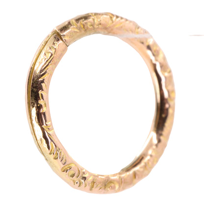 Vintage 14k Rose Gold Floral Engraved Split Ring Suspension Loop Pendant Bail