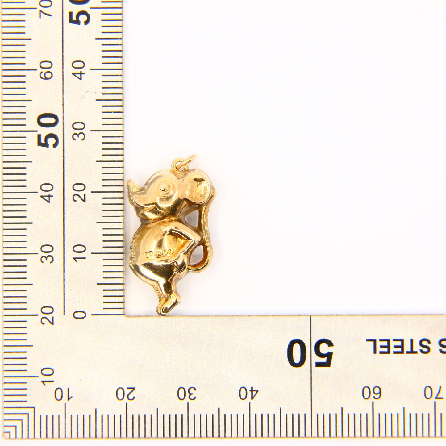 Vintage 9ct M' Mouse Charm Micky Pendant Yellow Gold Hallmarked Animal Charm