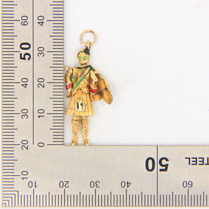 Vintage 9ct Hallmarked Yellow Gold Scottish Highland Dancer Articulated Charm