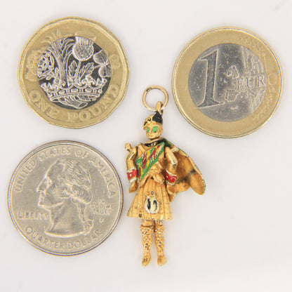 Vintage 9ct Hallmarked Yellow Gold Scottish Highland Dancer Articulated Charm