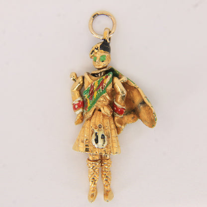 Vintage 9ct Hallmarked Yellow Gold Scottish Highland Dancer Articulated Charm