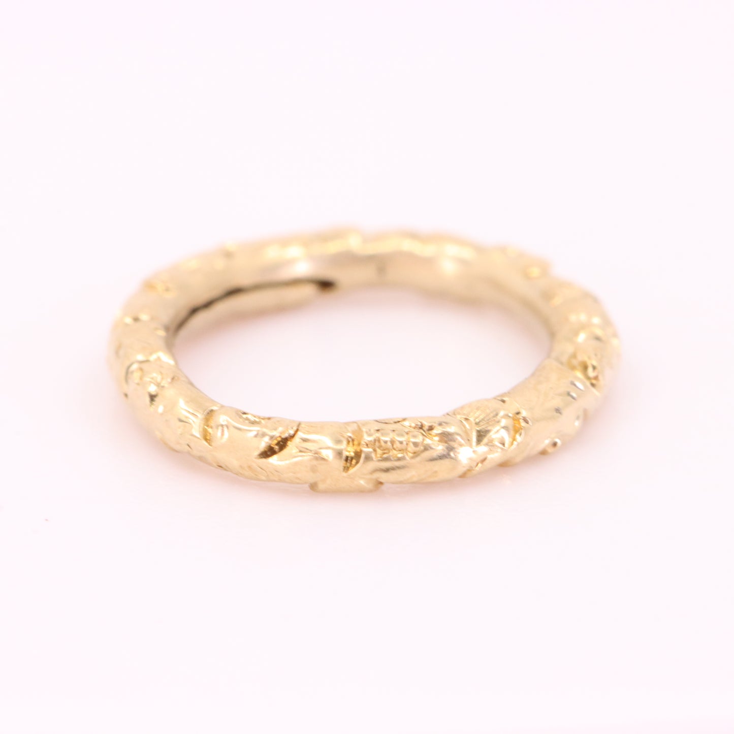 Vintage 9ct Yellow Gold Engraved Split Ring Suspension Loop Pendant Bail Finding