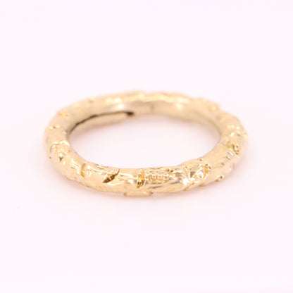 Vintage 9ct Yellow Gold Engraved Split Ring Suspension Loop Pendant Bail Finding