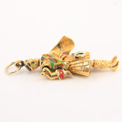 Vintage 9ct Hallmarked Yellow Gold Scottish Highland Dancer Articulated Charm