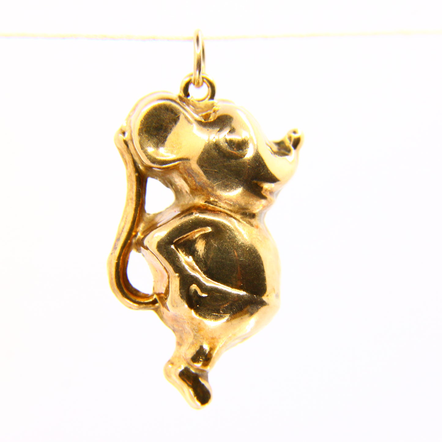 Vintage 9ct M' Mouse Charm Micky Pendant Yellow Gold Hallmarked Animal Charm