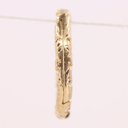 Vintage 9ct Yellow Gold Engraved Split Ring Suspension Loop Pendant Bail Finding