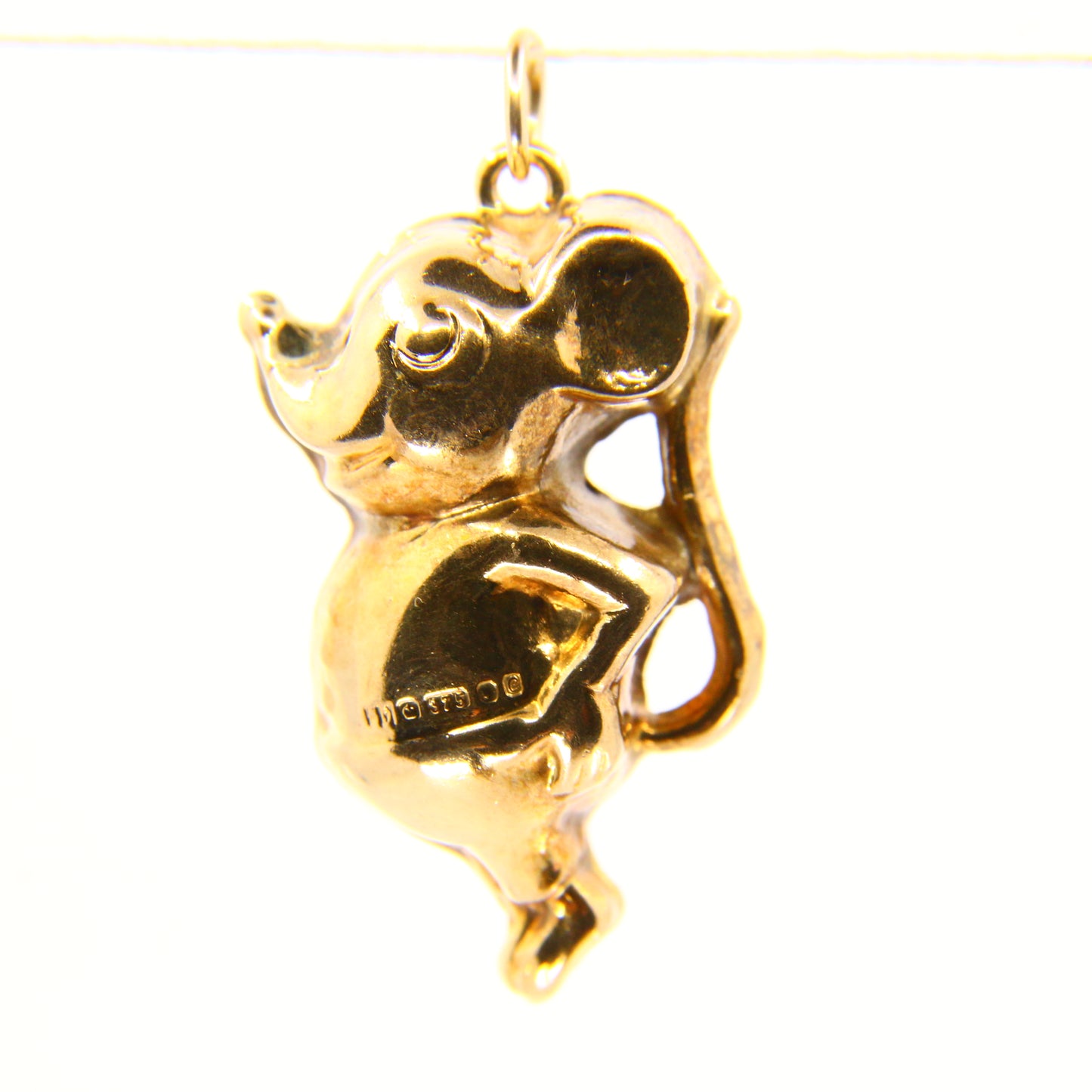 Vintage 9ct M' Mouse Charm Micky Pendant Yellow Gold Hallmarked Animal Charm