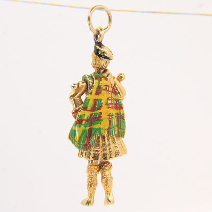 Vintage 9ct Hallmarked Yellow Gold Scottish Highland Dancer Articulated Charm