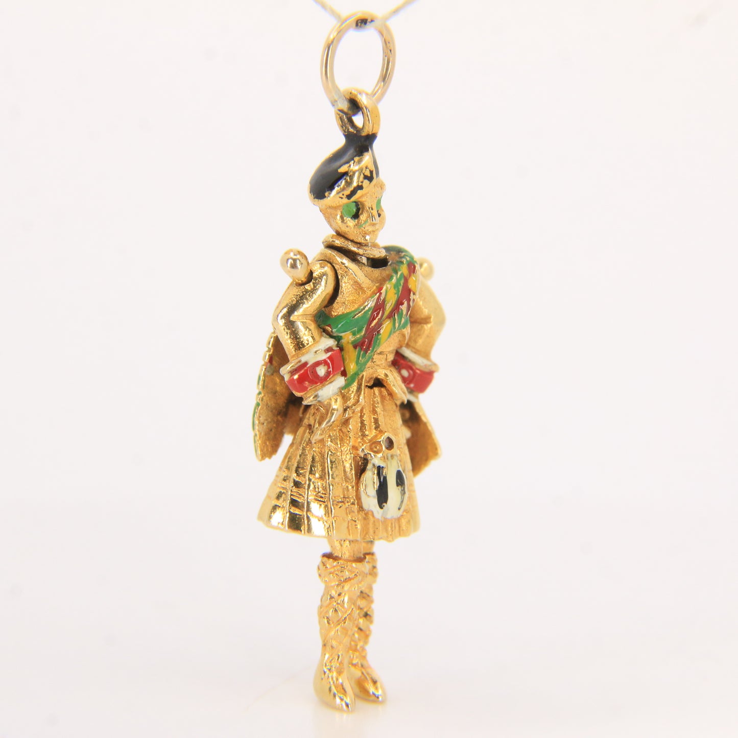 Vintage 9ct Hallmarked Yellow Gold Scottish Highland Dancer Articulated Charm