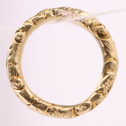 Vintage 9ct Yellow Gold Engraved Split Ring Suspension Loop Pendant Bail Finding