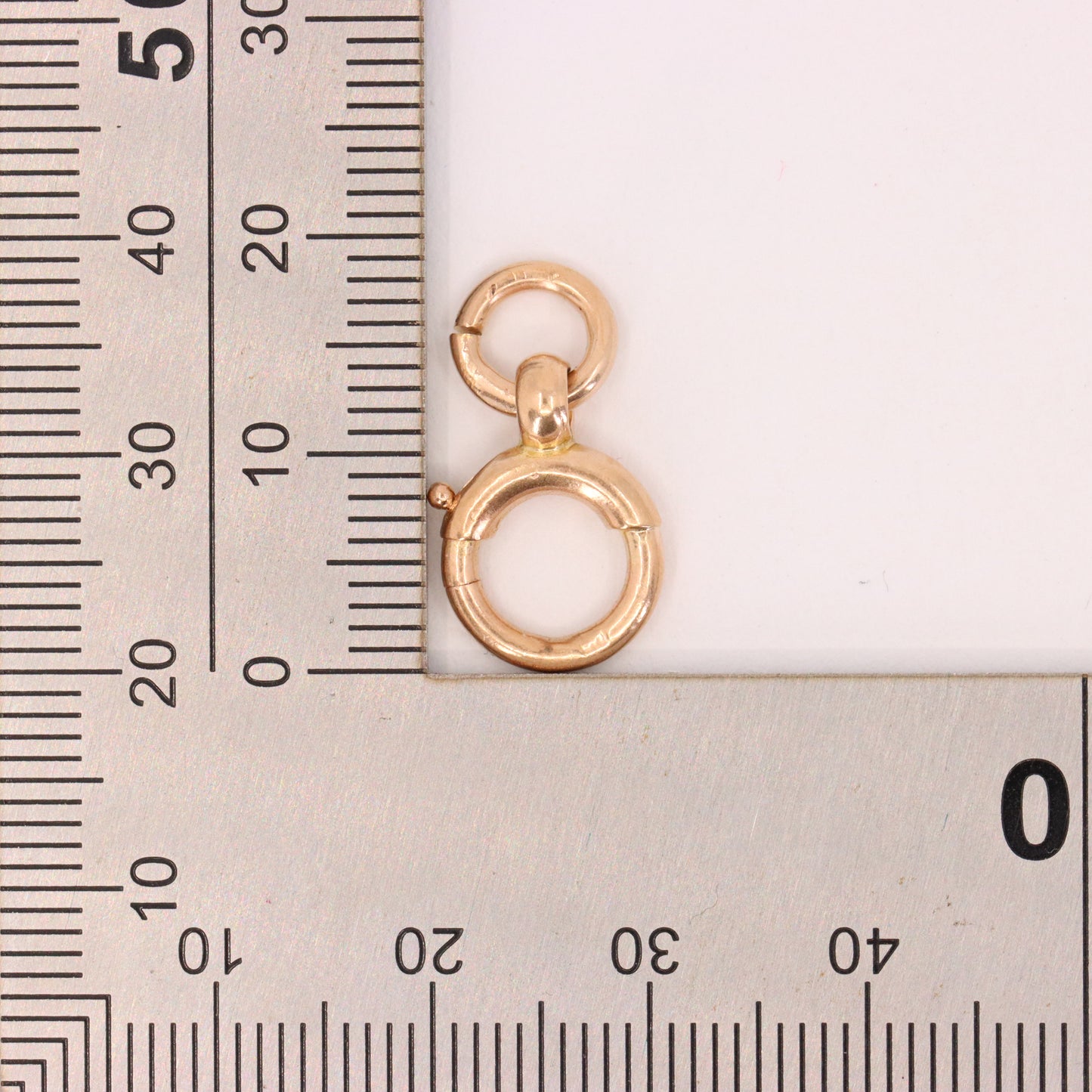 Antique 9ct Hallmarked Rose Gold Spring Ring Clasp Charm Holder Fastener Clip