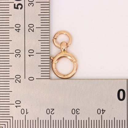 Antique 9ct Hallmarked Rose Gold Spring Ring Clasp Charm Holder Fastener Clip