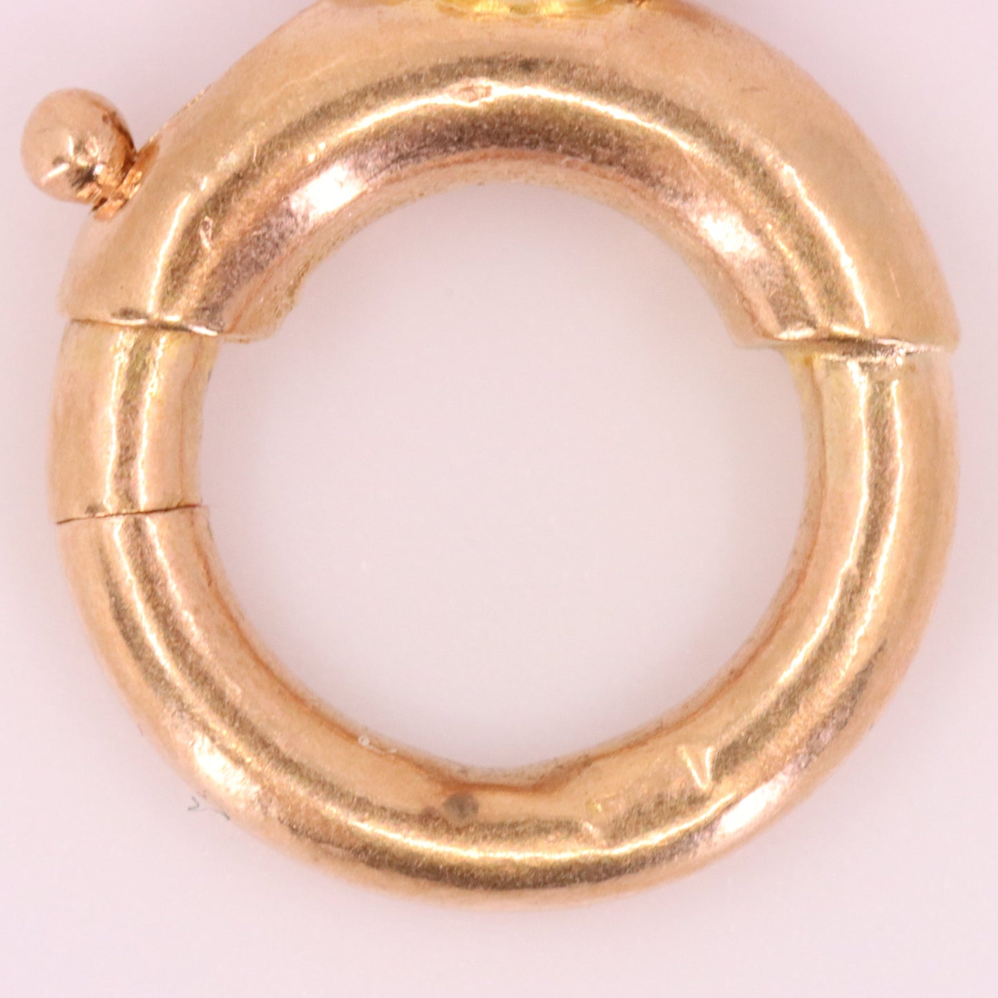 Antique 9ct Hallmarked Rose Gold Spring Ring Clasp Charm Holder Fastener Clip