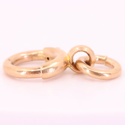 Antique 9ct Hallmarked Rose Gold Spring Ring Clasp Charm Holder Fastener Clip